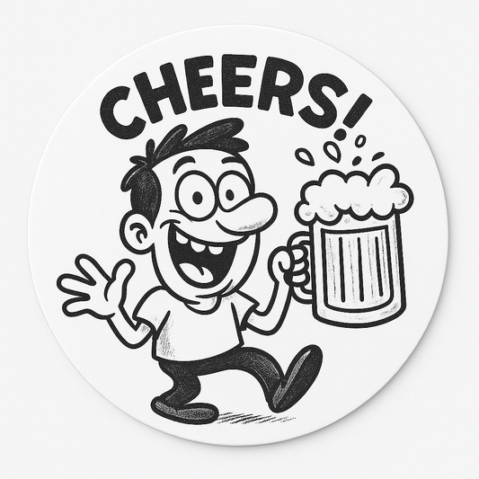 Predesigned B&W 2-sided Beer Coasters (90 mm)